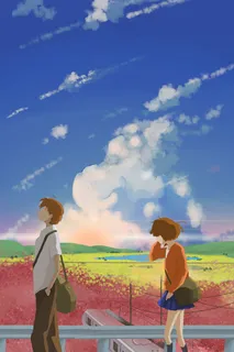 唯美治愈手绘六月你好日系毕业春天夏天情侣 唯美治愈手绘六月你好日系毕业春天夏天情侣