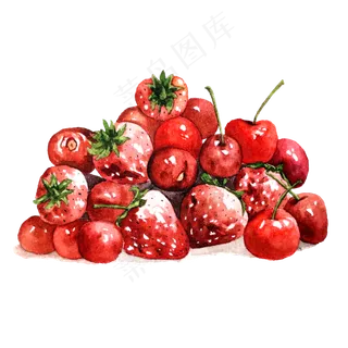 草莓车厘子莓果鲜果美味PNG甜蜜