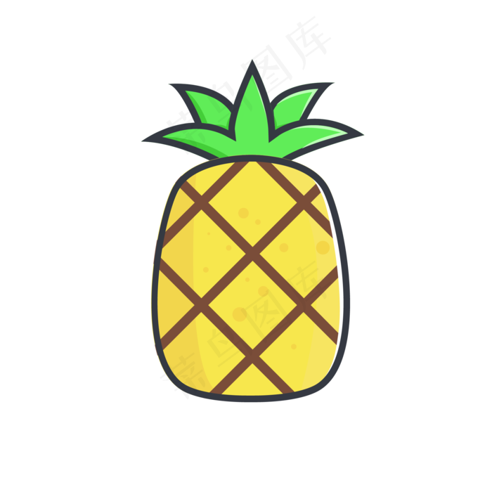 夏天卡通菠萝清凉矢量图