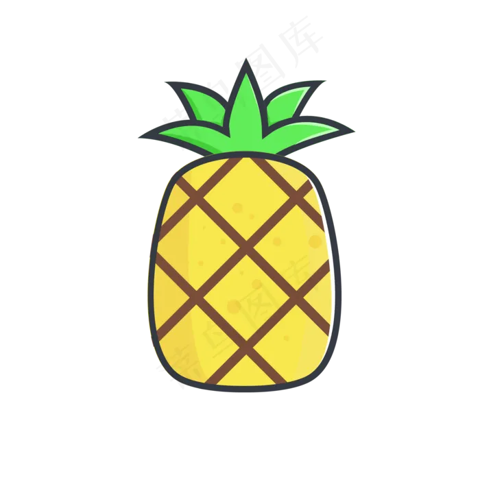 夏天卡通菠萝清凉矢量图ai矢量模版下载