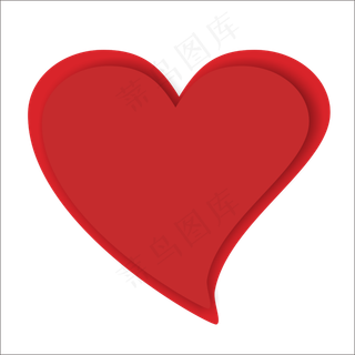 大红色卡通立体爱心