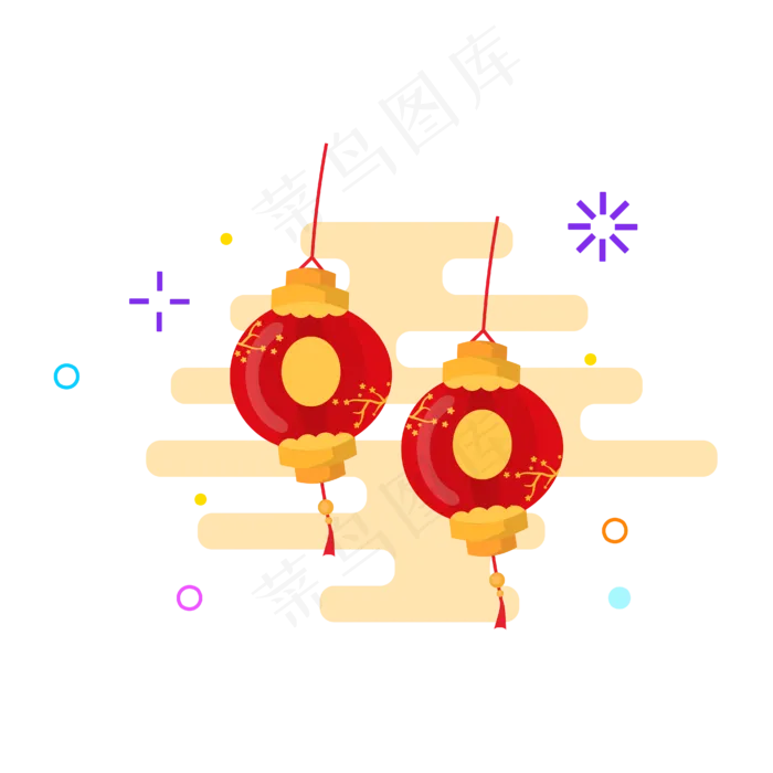 矢量手绘中国灯笼,免抠元素(4167*4167px 300 dpi )ai矢量模版下载