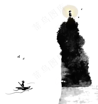 中国风水墨禅意免抠图