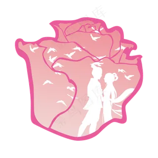 七夕情人节玫瑰花里的牛郎织女五