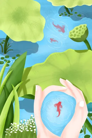 绿色夏天夏季清凉配图