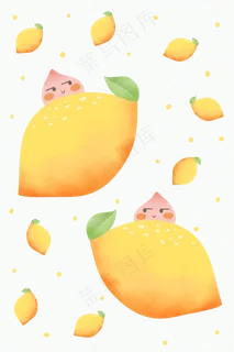 可爱柠檬印花装饰图,免抠元素