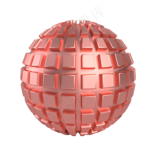 酷炫玫瑰金质感圆球