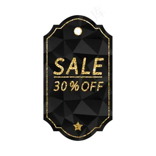 黑金电商促销吊牌10,免抠元素