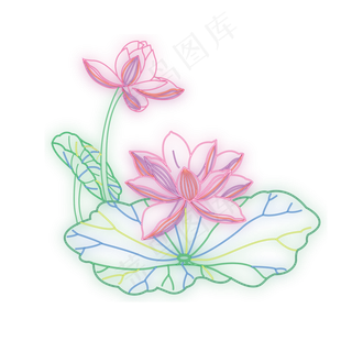 荷花莲花霓虹灯
