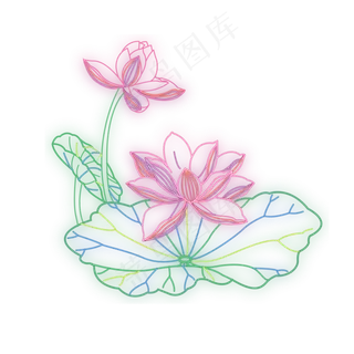 荷花莲花霓虹灯