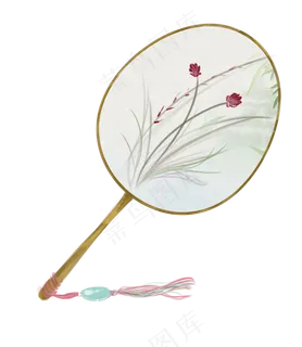 中国风古风古色扇子免抠图