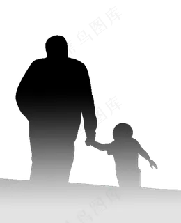 父亲节父子剪影背影