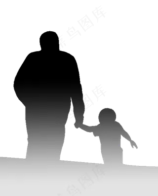 父亲节父子剪影背影