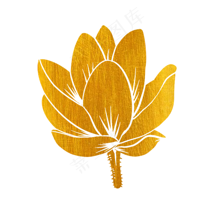 剪纸烫金花草荷花(2048X2048(DPI:132))psd模版下载