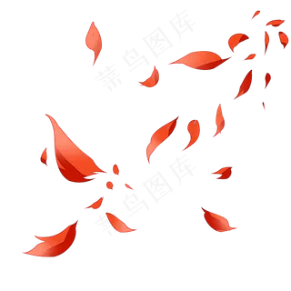 红色玫瑰花瓣素材