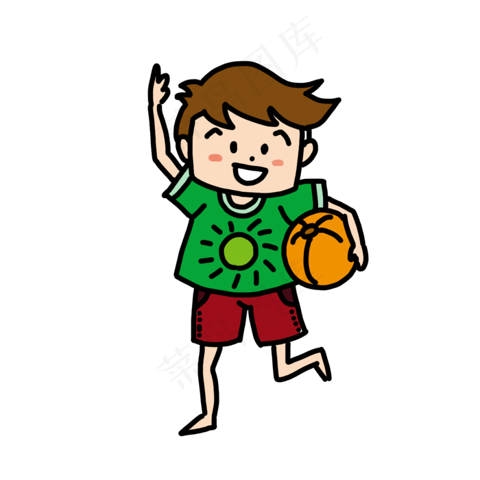 儿童节打球的男孩