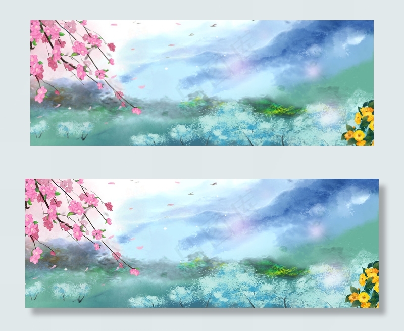 春天景色桃花背景