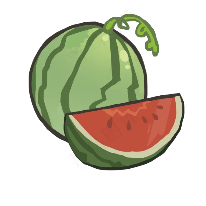 夏季西瓜水果(2000X2000(DPI:300))psd模版下载