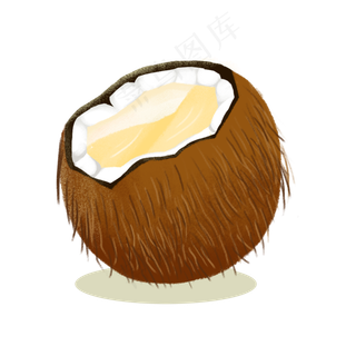 灰色圆弧椰子食物元素