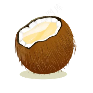 灰色圆弧椰子食物元素