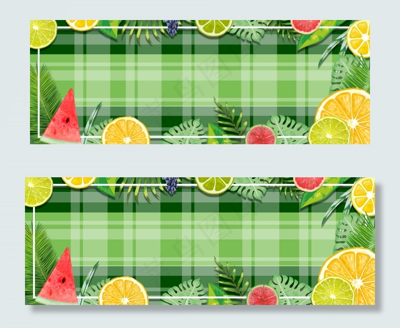 夏日简约西瓜水果海报banner