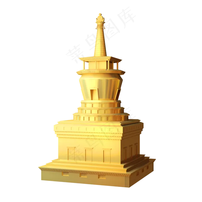 国家地方著名地标西藏喇嘛塔,免抠元素(2000X2000(DPI:72))psd模版下载