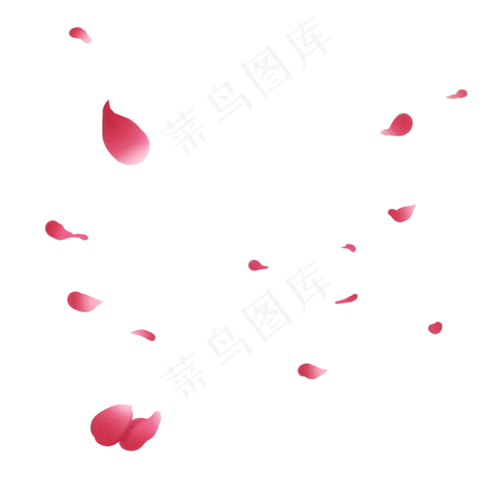 粉色免扣飞舞的玫瑰花瓣(2000X2000(DPI:299))psd模版下载