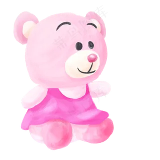 儿童节彩色蜡笔电商玩具熊png