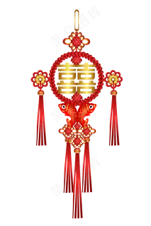 红色喜字中国结挂饰,免抠元素 红色喜字中国结挂饰,免抠元素