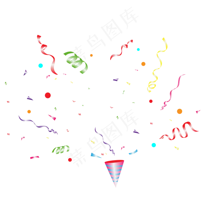 矢量庆祝彩带装饰撒花(2000X2000(DPI:132))ai矢量模版下载
