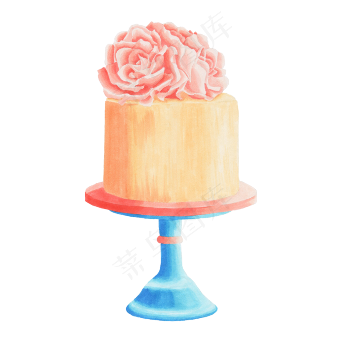 水彩蛋糕免抠png装饰图案