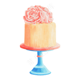 水彩蛋糕免抠png装饰图案