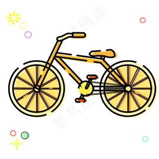 黄色的自行车MBE,免抠元素