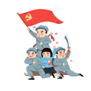 建党节建军节手绘元素,免抠元素