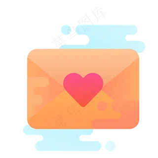 红色情书图标免抠图