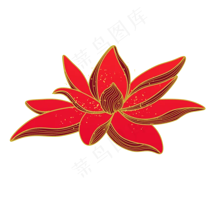 手绘中国风洒金莲花荷花可商用元(2000X2000(DPI:150))psd模版下载