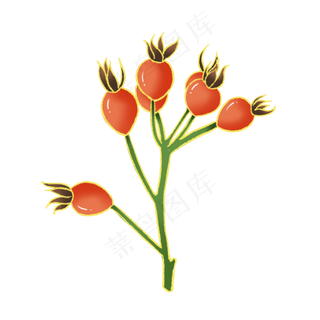 新中式国潮风植物果子