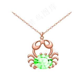 绿色宝石螃蟹项链