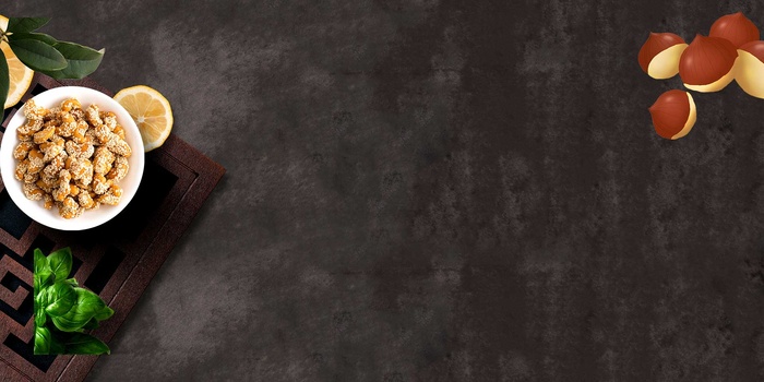 坚果美食俯视图木纹黑banner