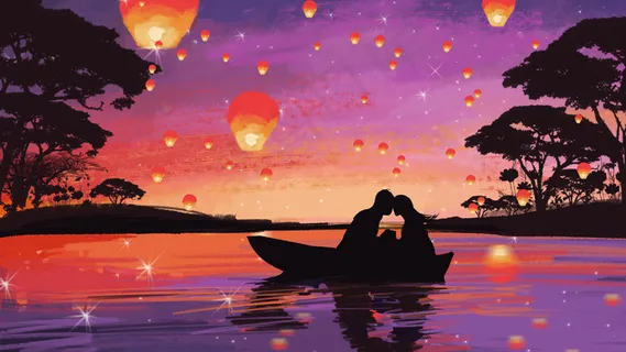 七夕浪漫情人节唯美天空风景