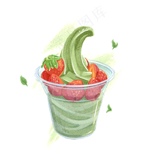 仿真写实类冷饮水彩