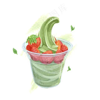 仿真写实类冷饮水彩