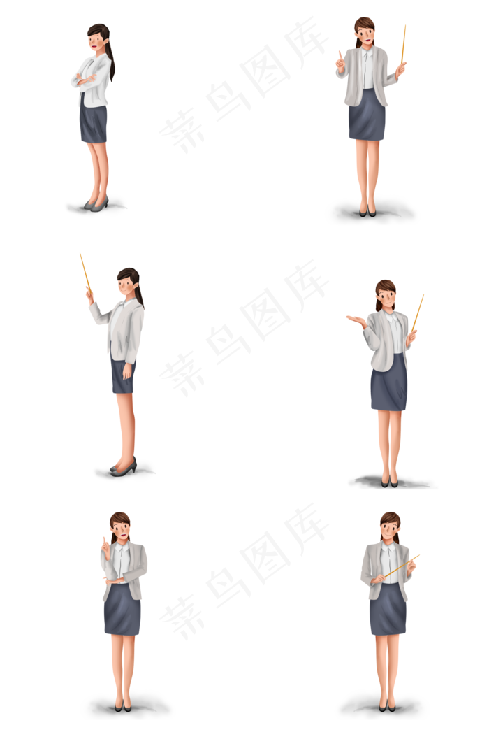 教师节手绘长发女教师