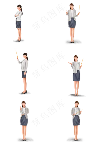 教师节手绘长发女教师