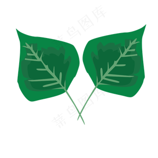 卡通手绘绿色叶子
