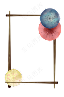 清明节彩色油纸伞手绘装饰,免抠元素 清明节彩色油纸伞手绘装饰,免抠元素