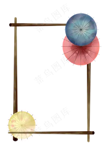 清明节彩色油纸伞手绘装饰,免抠元素 清明节彩色油纸伞手绘装饰,免抠元素