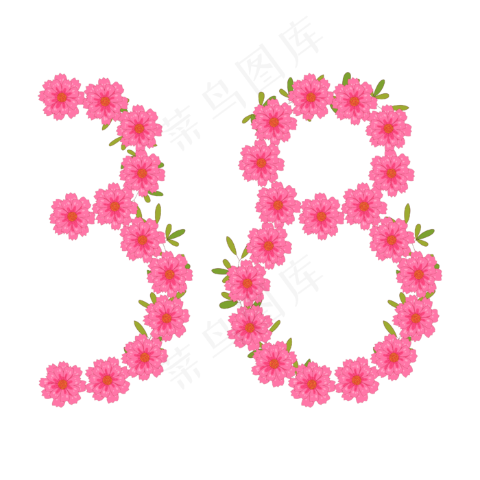矢量卡通花朵花环