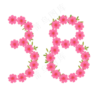 矢量卡通花朵花环