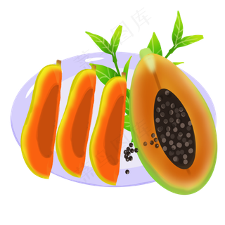 果水果瓜木瓜木瓜籽果梗短